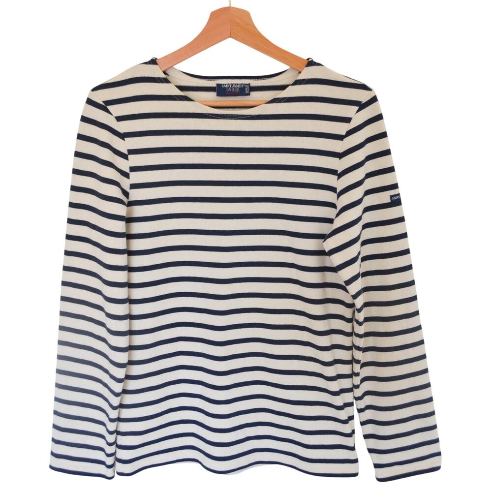 Saint James Breton Stripe Shirt Long Sleeve Size X Small